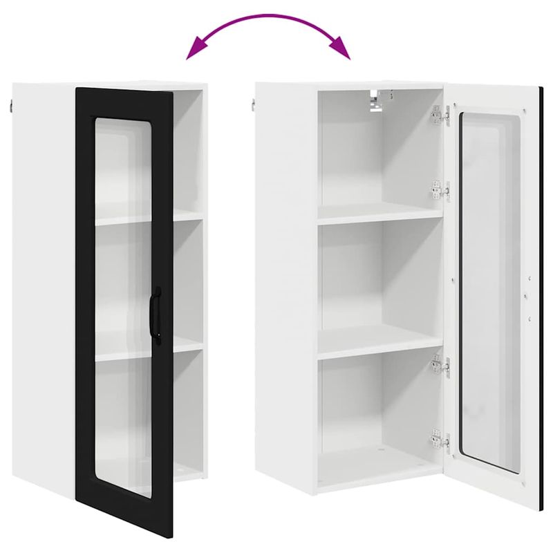 Casa si Gradina - Mobilier - Comode si corpuri - Corpuri bucatarie - Dulap suspendat de bucatarie cu raft Negru 40 x 31 x 100 cm - Infinity.ro