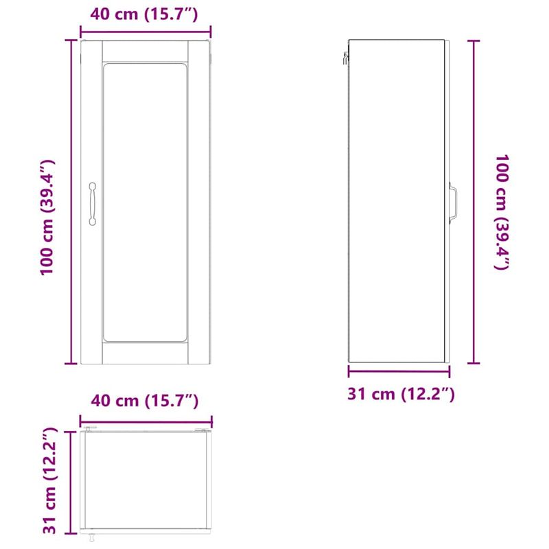 Casa si Gradina - Mobilier - Comode si corpuri - Corpuri bucatarie - Dulap suspendat de bucatarie cu raft Negru 40 x 31 x 100 cm - Infinity.ro