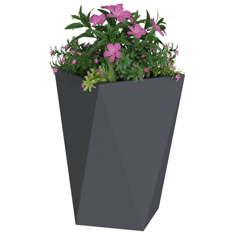 Casa si Gradina - Gradinarit si plante - Plante si ghivece - Ghivece si suporturi - Jardiniera 2 pcs Antracit 50 x 50 x 75 cm Otel - Infinity.ro