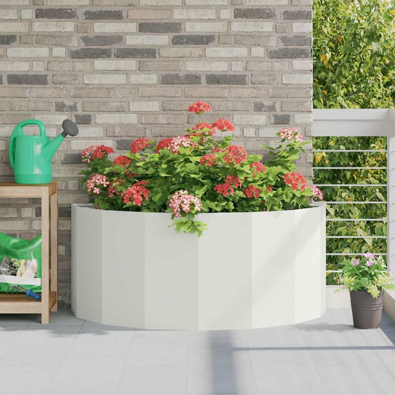 Casa si Gradina - Gradinarit si plante - Plante si ghivece - Ghivece si suporturi - Jardiniera Alb 120 x 60 x 50 cm Otel - Infinity.ro