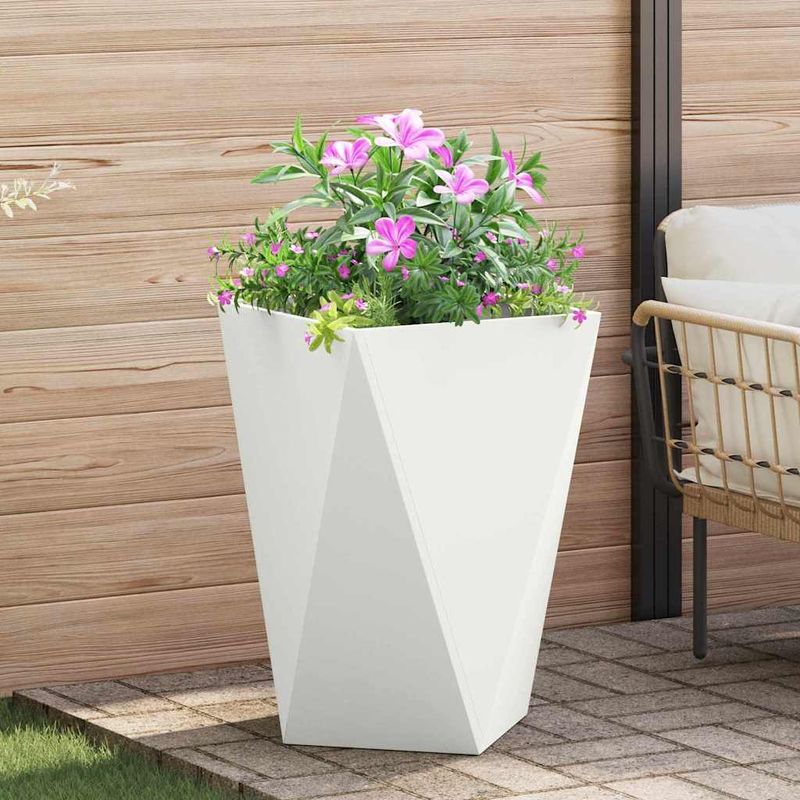 Casa si Gradina - Gradinarit si plante - Plante si ghivece - Ghivece si suporturi - Jardiniera 2 pcs Alb 50 x 50 x 75 cm Otel - Infinity.ro