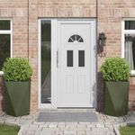 Casa si Gradina - Gradinarit si plante - Plante si ghivece - Ghivece si suporturi - Jardiniera 2 pcs Verde masliniu 50 x 50 x 75 cm Otel - Infinity.ro