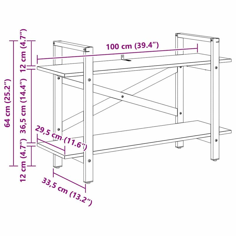 Casa si Gradina - Mobilier - Biblioteci si rafturi - Biblioteci - Raft pentru carti Gri Sonoma 100 x 33,5 x 64 cm Lemn compozit - Infinity.ro