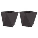 Casa si Gradina - Gradinarit si plante - Plante si ghivece - Ghivece si suporturi - Jardiniera 2 pcs Negru 40 x 40 x 40 cm Otel - Infinity.ro