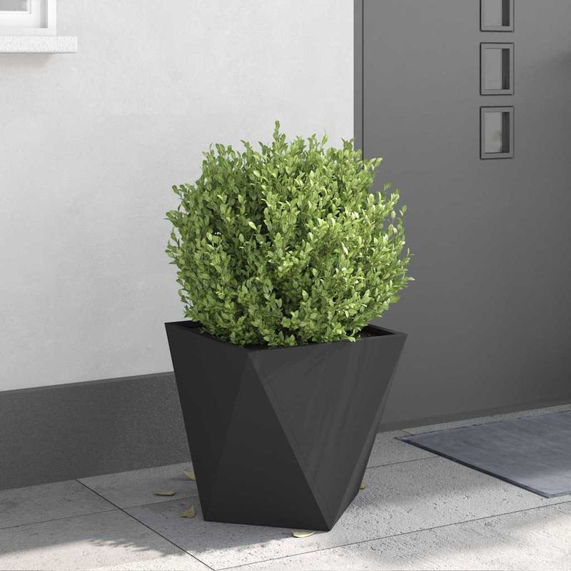 Casa si Gradina - Gradinarit si plante - Plante si ghivece - Ghivece si suporturi - Jardiniera 2 pcs Negru 40 x 40 x 40 cm Otel - Infinity.ro