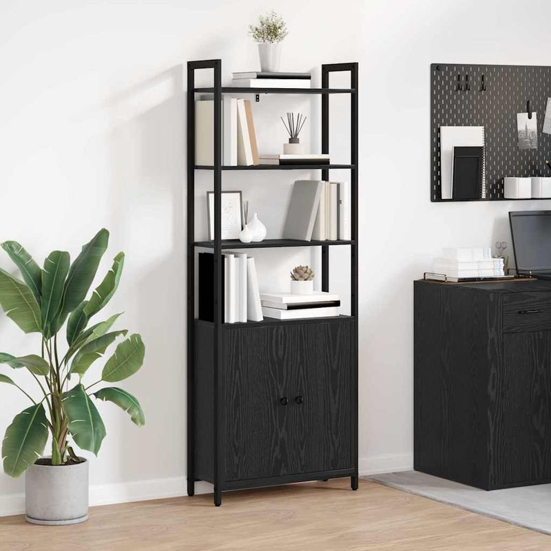 Casa si Gradina - Mobilier - Biblioteci si rafturi - Biblioteci - Dulap pentru carti Stejar Negru 60 x 24 x 161 cm Lemn compozit - Infinity.ro