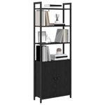 Casa si Gradina - Mobilier - Biblioteci si rafturi - Biblioteci - Dulap pentru carti Stejar Negru 60 x 24 x 161 cm Lemn compozit - Infinity.ro