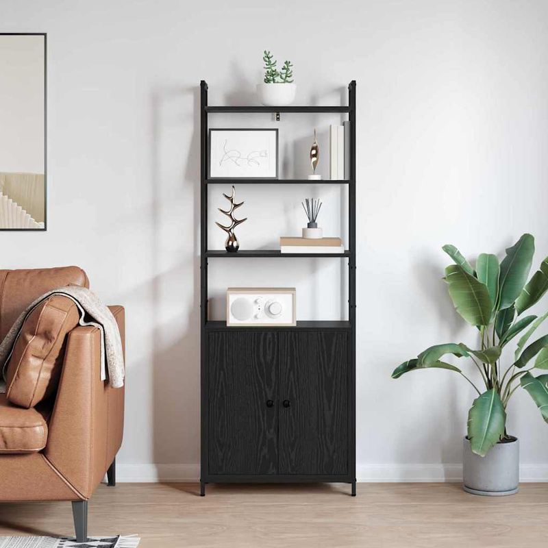 Casa si Gradina - Mobilier - Biblioteci si rafturi - Biblioteci - Dulap pentru carti Stejar Negru 60 x 24 x 161 cm Lemn compozit - Infinity.ro