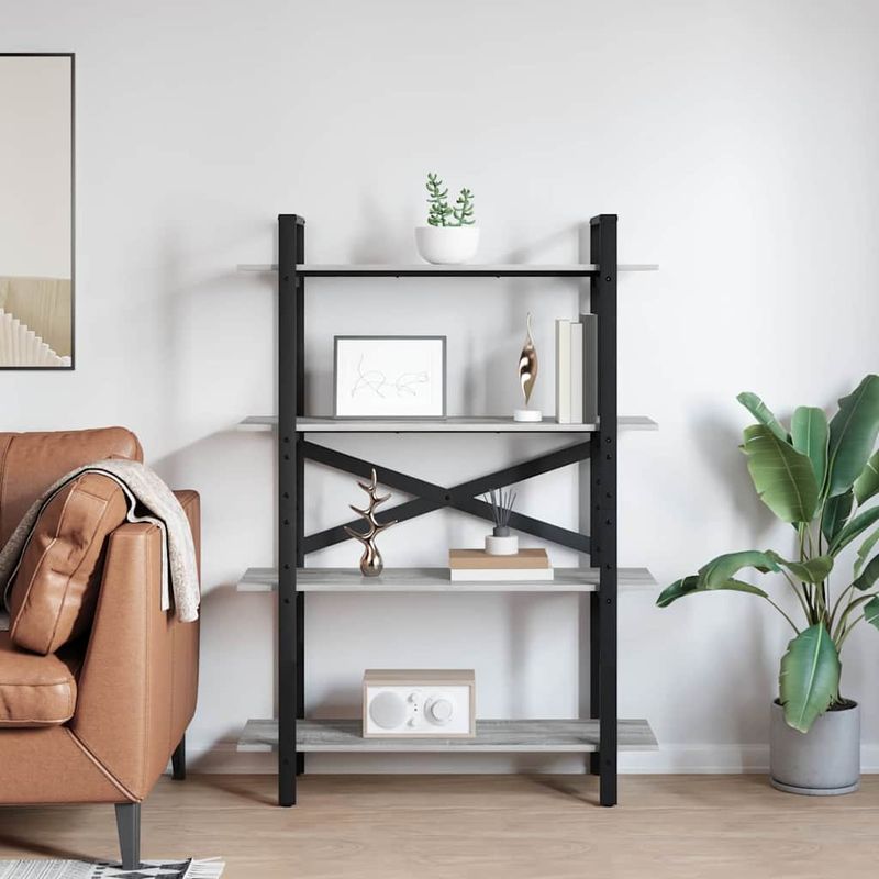 Casa si Gradina - Mobilier - Biblioteci si rafturi - Biblioteci - Raft pentru carti Gri Sonoma 100 x 33,5 x 140 cm Lemn compozit - Infinity.ro