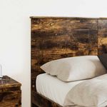 Casa si Gradina - Mobilier - Paturi si accesorii - Accesorii paturi - Tablie de pat cu aripioare, crem, 83x16x118/128 cm, textil - Infinity.ro