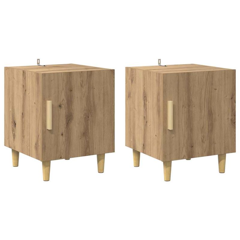 Casa si Gradina - Mobilier - Comode si corpuri - Noptiere - Noptiera 2 pcs Stejar Artizanal 40 x 40 x 50 cm - Infinity.ro