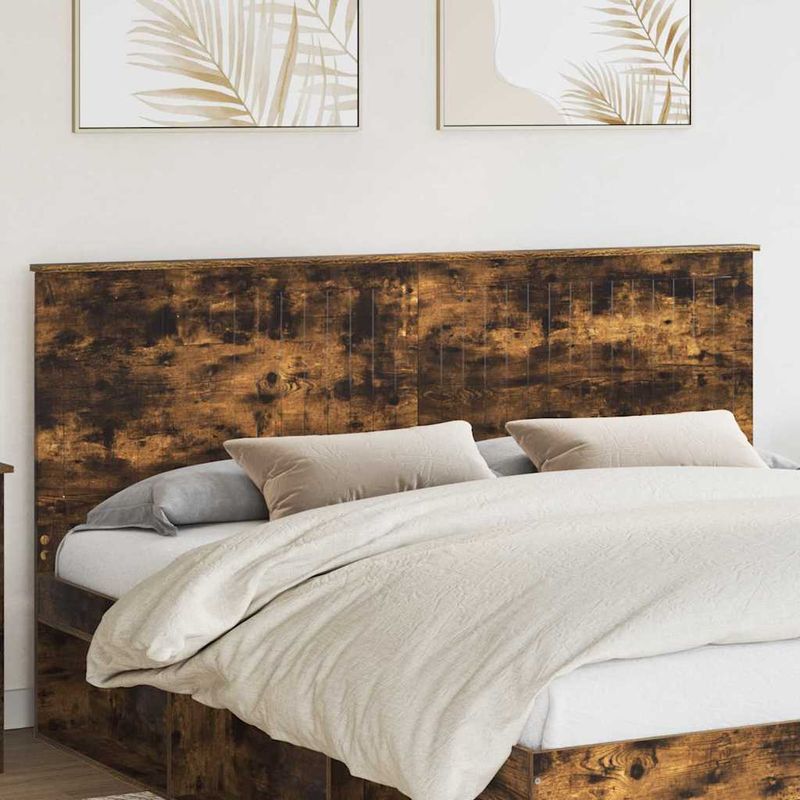 Casa si Gradina - Mobilier - Paturi si accesorii - Accesorii paturi - Tablie de pat cu aripioare, gri taupe, 163x16x118/128cm, textil - Infinity.ro