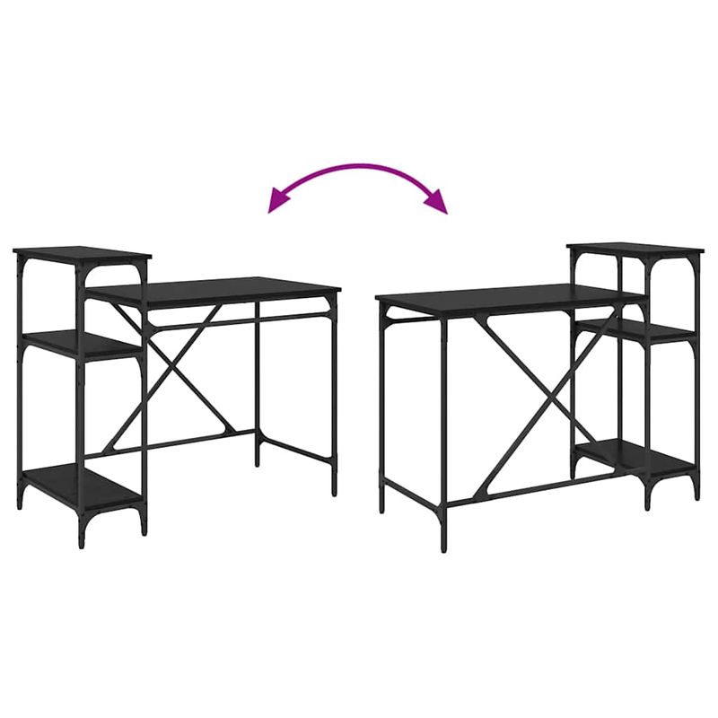 Casa si Gradina - Mobilier - Mese si birouri - Birouri - Birou Stejar Negru 105 x 50 x 90 cm Lemn compozit - Infinity.ro