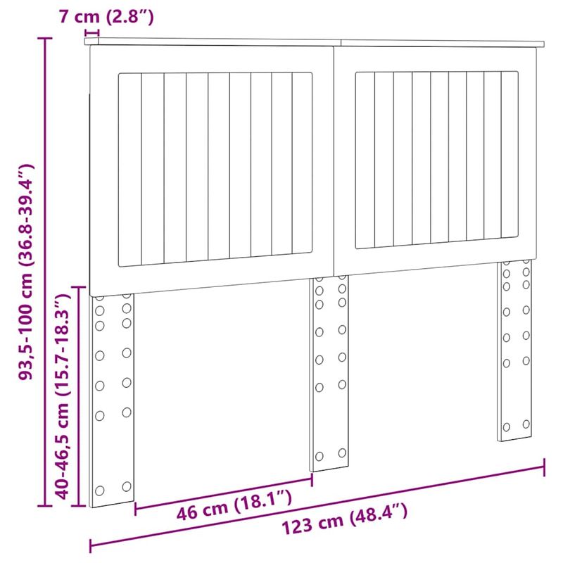 Casa si Gradina - Mobilier - Paturi si accesorii - Accesorii paturi - Tablie de pat cu depozitare maro ceruit, 120 cm, lemn masiv pin - Infinity.ro
