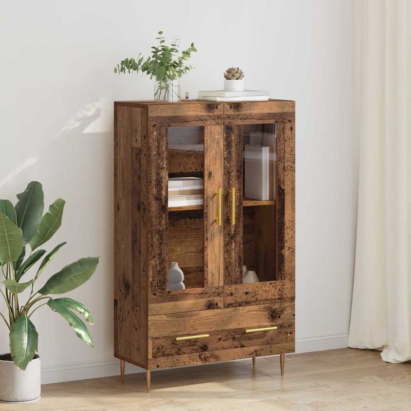 Casa si Gradina - Mobilier - Comode si corpuri - Corpuri bucatarie - Bufet Lemn Vechi 69,5 x 31 x 115 cm Lemn Stratificat si Sticla - Infinity.ro