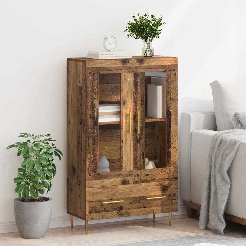 Casa si Gradina - Mobilier - Comode si corpuri - Corpuri bucatarie - Bufet Lemn Vechi 69,5 x 31 x 115 cm Lemn Stratificat si Sticla - Infinity.ro