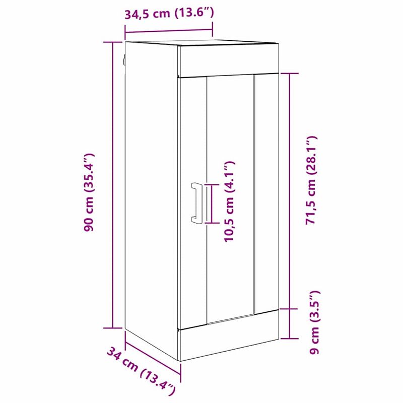 Casa si Gradina - Mobilier - Comode si corpuri - Comode - Dulap montat pe perete Stejar Artizanal 34,5 x 34 x 90 cm - Infinity.ro