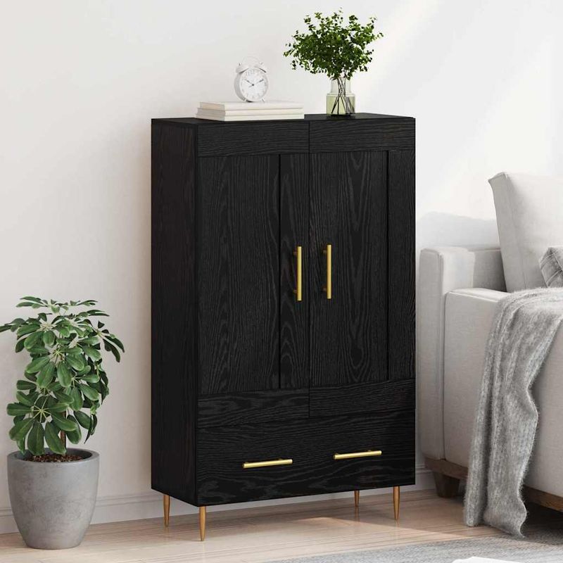 Casa si Gradina - Mobilier - Comode si corpuri - Comode - Bufet cu sertar Stejar Negru 69,5 x 31 x 115 cm Lemn compozit - Infinity.ro