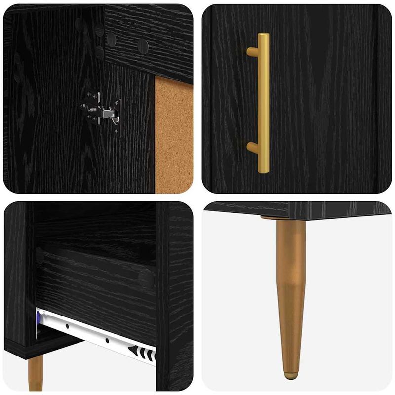 Casa si Gradina - Mobilier - Comode si corpuri - Corpuri bucatarie - Bufet cu sertar Stejar Negru 69,5 x 31 x 115 cm Lemn compozit - Infinity.ro