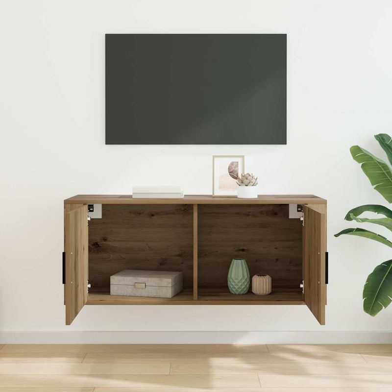 Casa si Gradina - Mobilier - Comode si corpuri - Comode - Dulap TV montat pe perete Stejar Artizanal 100 x 34,5 x 40 cm - Infinity.ro
