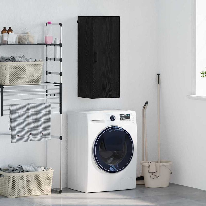 Casa si Gradina - Mobilier - Comode si corpuri - Comode - Dulap montat pe perete Stejar Negru 34,5 x 34 x 90 cm - Infinity.ro