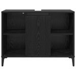 Casa si Gradina - Mobilier - Mobilier baie - Corpuri baie - Dulap de chiuveta cu raft cu usa Stejar Negru 80 x 33 x 60 cm - Infinity.ro