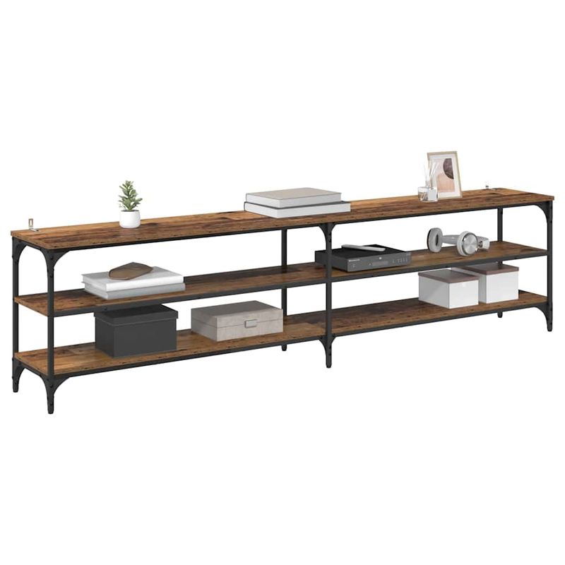 Casa si Gradina - Mobilier - Comode si corpuri - Comode - Cabinet TV Lemn Vechi 200 x 30 x 50 cm Lemn Ingineresc si Fier - Infinity.ro
