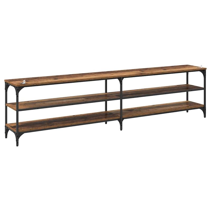 Casa si Gradina - Mobilier - Comode si corpuri - Comode - Cabinet TV Lemn Vechi 200 x 30 x 50 cm Lemn Ingineresc si Fier - Infinity.ro