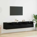 Casa si Gradina - Mobilier - Comode si corpuri - Comode - Dulapuri pentru TV Pe perete 2 pcs Stejar Negru 80 x 30 x 30 cm - Infinity.ro