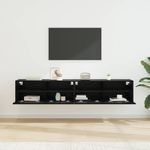 Casa si Gradina - Mobilier - Comode si corpuri - Comode - Dulapuri pentru TV Pe perete 2 pcs Stejar Negru 80 x 30 x 30 cm - Infinity.ro