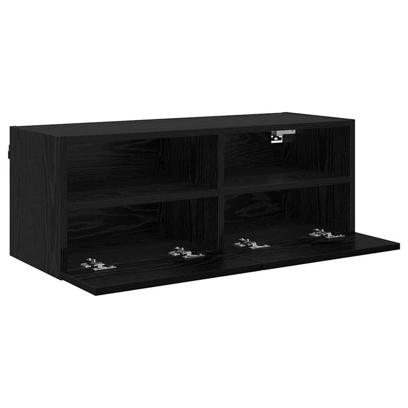Casa si Gradina - Mobilier - Comode si corpuri - Comode - Dulapuri pentru TV Pe perete 2 pcs Stejar Negru 80 x 30 x 30 cm - Infinity.ro