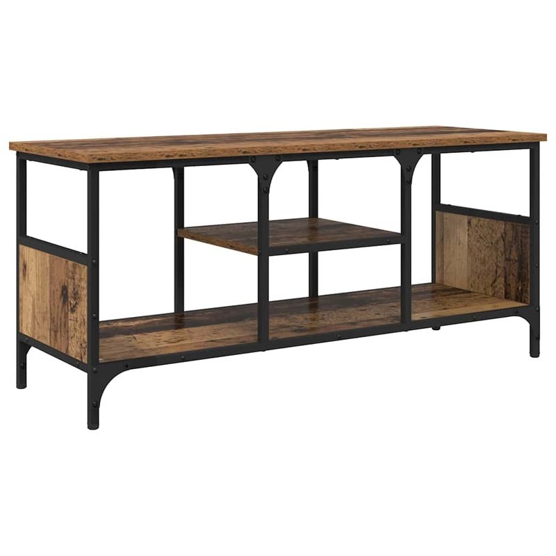 Casa si Gradina - Mobilier - Comode si corpuri - Comode - Cabinet TV Lemn Vechi 100 x 35 x 45 cm Lemn Ingineresc si Fier - Infinity.ro
