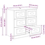 Casa si Gradina - Mobilier - Comode si corpuri - Comode - Bufet cu sertar Lemn Vechi 70 x 35,5 x 67,5 cm Lemn compozit - Infinity.ro