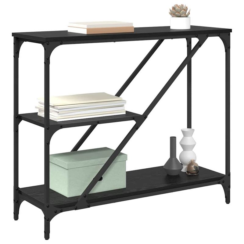 Casa si Gradina - Mobilier - Comode si corpuri - Console - Masa de consola Stejar Negru 88,5 x 30 x 75 cm Lemn compozit - Infinity.ro