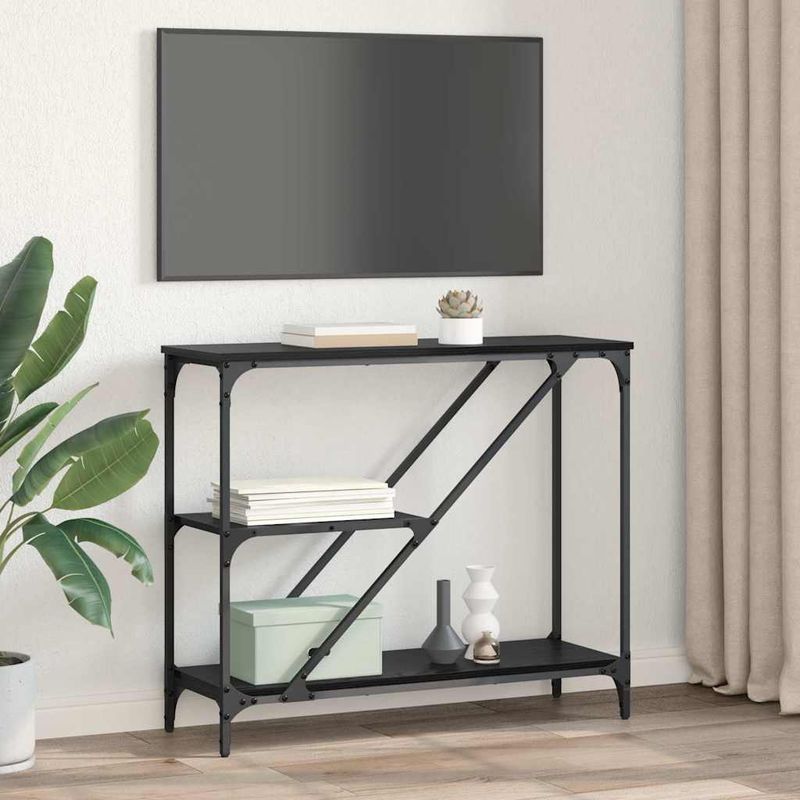 Casa si Gradina - Mobilier - Comode si corpuri - Console - Masa de consola Stejar Negru 88,5 x 30 x 75 cm Lemn compozit - Infinity.ro