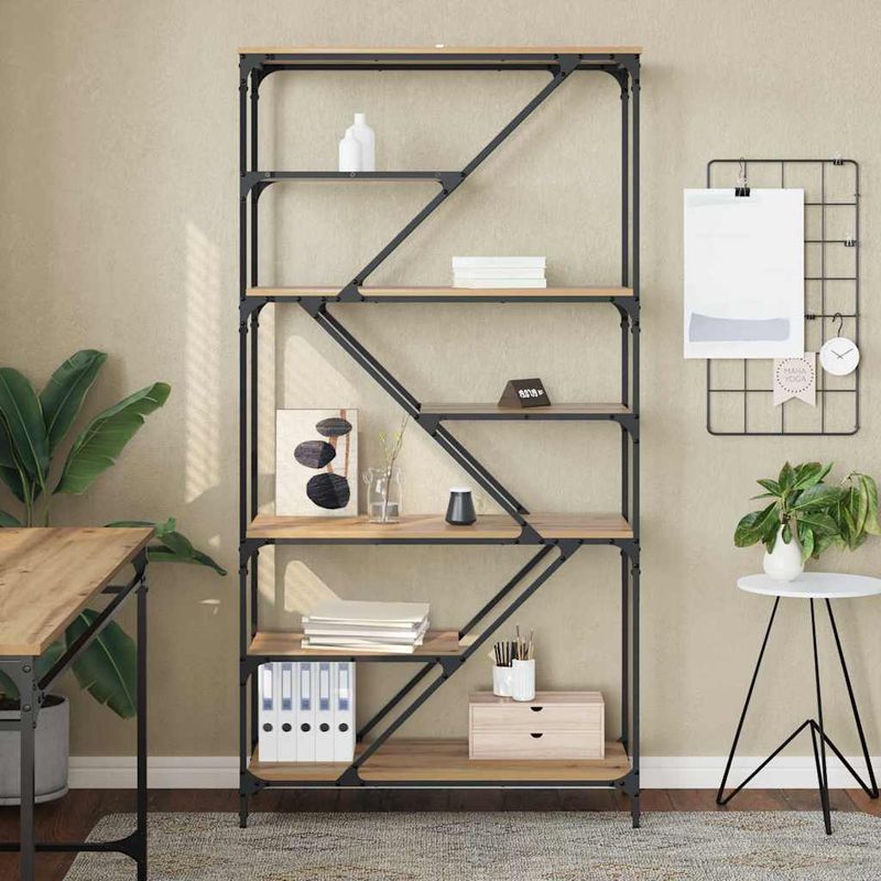 Casa si Gradina - Mobilier - Biblioteci si rafturi - Biblioteci - Raft pentru carti Stejar Artizanal 91 x 36 x 176 cm - Infinity.ro