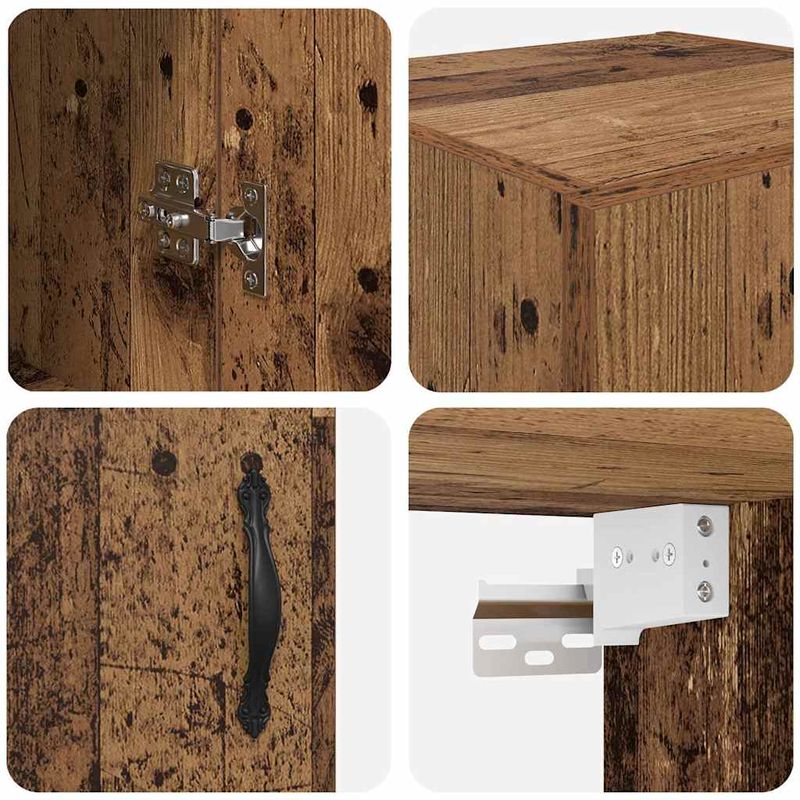 Casa si Gradina - Mobilier - Comode si corpuri - Comode - Dulap montat pe perete Lemn Vechi 69,5 x 34 x 90 cm - Infinity.ro