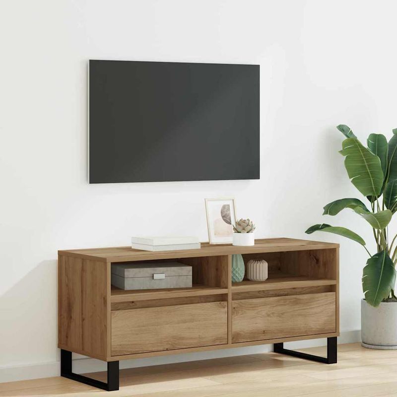 Casa si Gradina - Mobilier - Comode si corpuri - Comode - Cabinet TV cu sertar Stejar Artizanal 100 x 34,5 x 44,5 cm - Infinity.ro