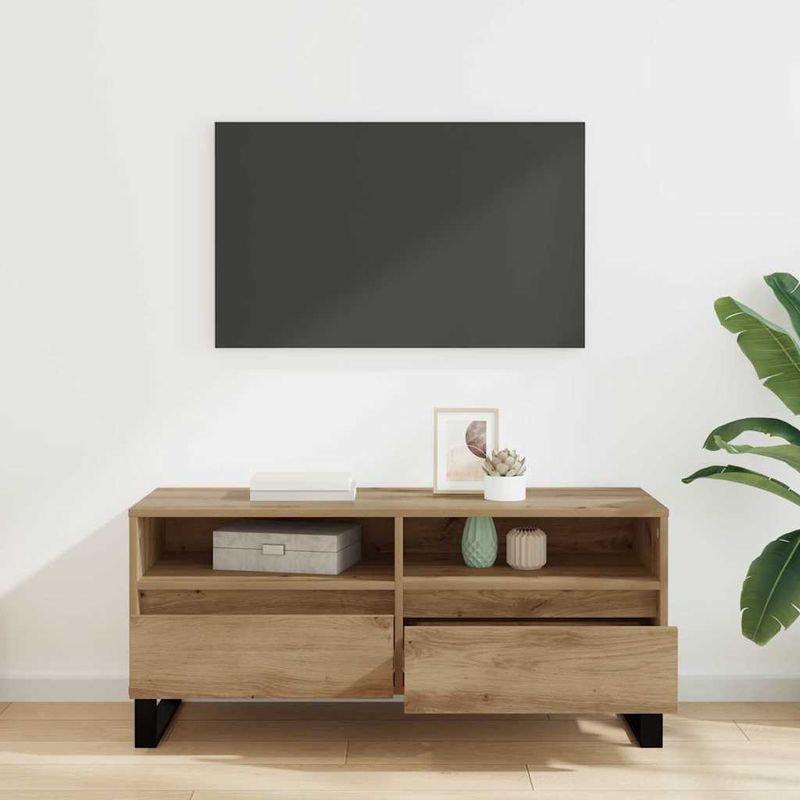 Casa si Gradina - Mobilier - Comode si corpuri - Comode - Cabinet TV cu sertar Stejar Artizanal 100 x 34,5 x 44,5 cm - Infinity.ro