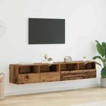 Casa si Gradina - Mobilier - Comode si corpuri - Comode - Dulapuri pentru TV Pe perete 2 pcs Lemn Vechi 80 x 30 x 30 cm - Infinity.ro