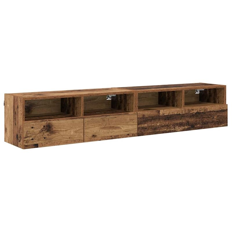 Casa si Gradina - Mobilier - Comode si corpuri - Comode - Dulapuri pentru TV Pe perete 2 pcs Lemn Vechi 80 x 30 x 30 cm - Infinity.ro