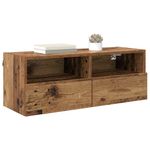 Casa si Gradina - Mobilier - Comode si corpuri - Comode - Dulapuri pentru TV Pe perete 2 pcs Lemn Vechi 80 x 30 x 30 cm - Infinity.ro