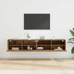 Casa si Gradina - Mobilier - Comode si corpuri - Comode - Dulapuri pentru TV Pe perete 2 pcs Lemn Vechi 80 x 30 x 30 cm - Infinity.ro