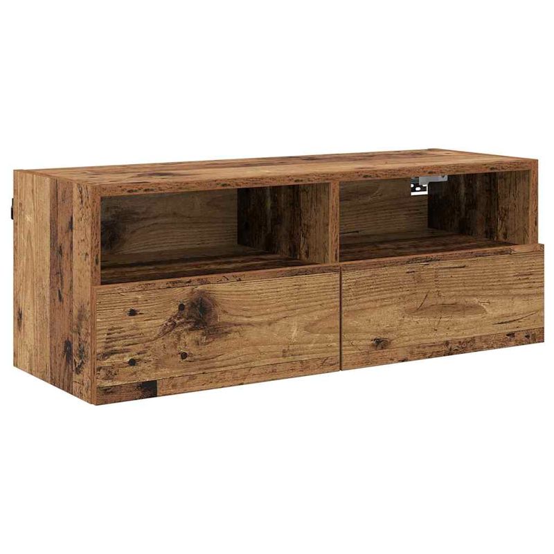 Casa si Gradina - Mobilier - Comode si corpuri - Comode - Dulapuri pentru TV Pe perete 2 pcs Lemn Vechi 80 x 30 x 30 cm - Infinity.ro