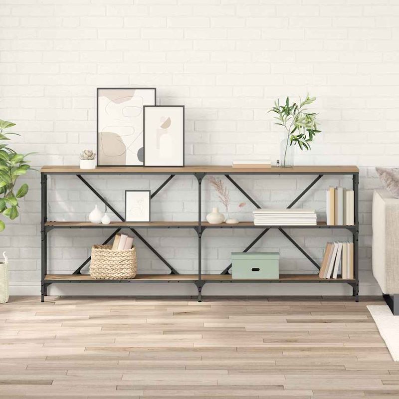 Casa si Gradina - Mobilier - Comode si corpuri - Console - Masa de consola Stejar Artizanal 180 x 30 x 75 cm Lemn compozit - Infinity.ro