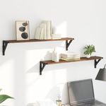 Casa si Gradina - Mobilier - Biblioteci si rafturi - Rafturi - Semele de perete cu raft 2 pcs Lemn Vechi 80 x 15 x 15,5 cm - Infinity.ro