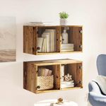 Casa si Gradina - Mobilier - Dulapuri si sifoniere - Dulapuri - Dulapuri de perete Pe perete 2 pcs Lemn Vechi 68 x 37 x 35 cm - Infinity.ro