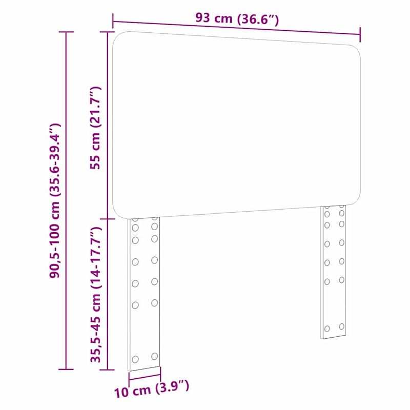 Casa si Gradina - Mobilier - Paturi si accesorii - Accesorii paturi - Tablie de pat cu nasturi, gri inchis, 90 cm textil - Infinity.ro