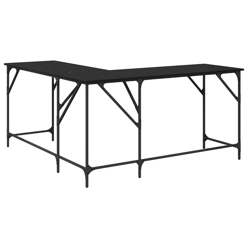 Casa si Gradina - Mobilier - Mese si birouri - Birouri - Birou Stejar Negru 149 x 149 x 75 cm Lemn compozit - Infinity.ro