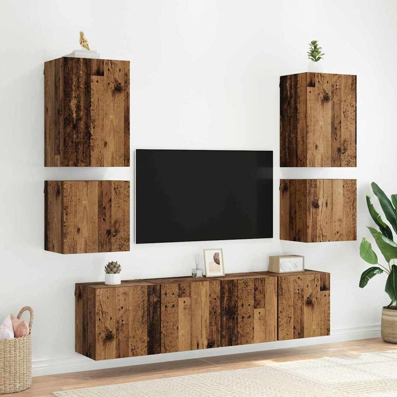 Casa si Gradina - Mobilier - Comode si corpuri - Comode - Dulap TV de perete Lemn Vechi 40,5x30x40cm Lemn compozit - Infinity.ro